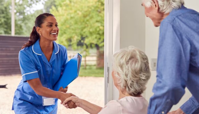 The Old Pair Appoint the health assistant for care of them